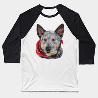 Australian Cattle Dog with a Red Bandana Baseball T-Shirt